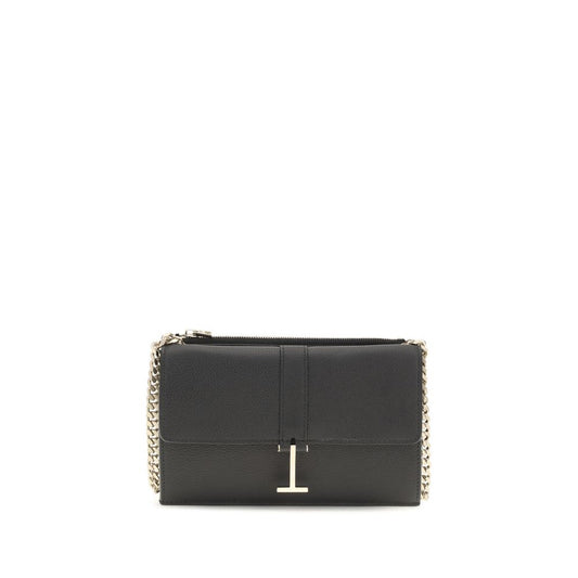 Shoulder Flap Bag by Tom Ford for women in bos taurus calf grained leather black, gold & signature features a enviable silhouette, showcasing a secure flap & zipper, ample , and enviable shoulder-strap for a enviable finish.
