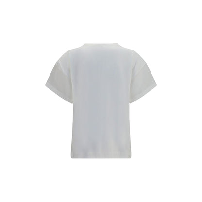 T-Shirt by Brunello Cucinelli for women in cotton transparent & white features an edgy silhouette, meticulously detailed with a sophisticated and crew neckline for a truly edgy finish.