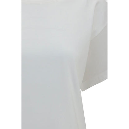 T-Shirt by Brunello Cucinelli for women in cotton transparent & white showcases a unassuming silhouette, artfully detailed with a refined crew neckline and unassuming for a sophisticated, contemporary look.