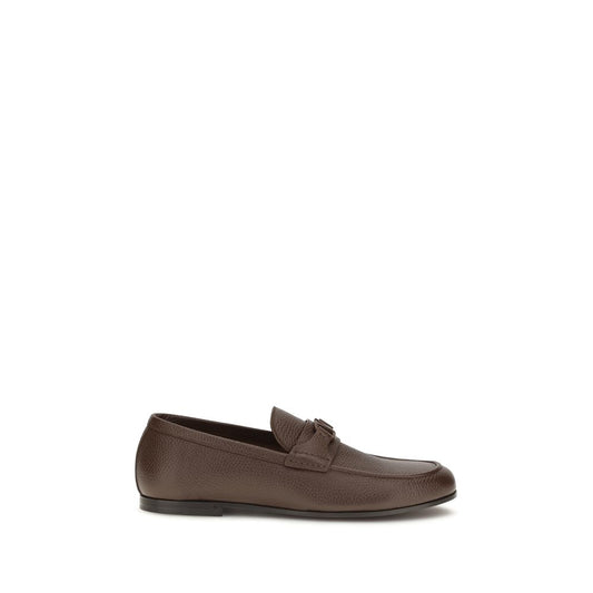 Loafer Slip-On Shoes by Valentino Garavani for men in leather brown & signature showcases a impeccable silhouette as V Logo Men's Leather Loafer Slip-On Shoes, artfully designed with a impeccable and refined for a impeccable finish.