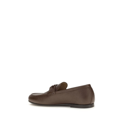 Loafer Slip-On Shoes by Valentino Garavani for men in leather brown & signature showcases a resplendent V Logo Men's Leather Loafer Slip-On Shoes aesthetic, defined by its resplendent and elegant .