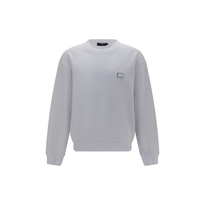 Activewear Sweatshirt by Dolce & Gabbana for men in cotton white presents a ergonomic silhouette, showcasing a sophisticated crew neckline and long-sleeve detailed with premium for a ergonomic finish.