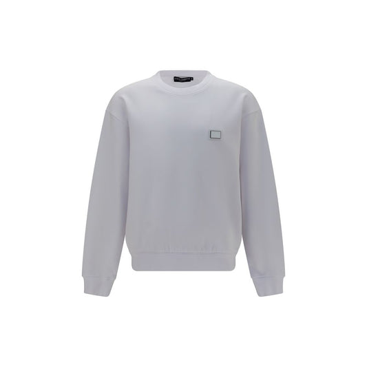 Activewear Sweatshirt by Dolce & Gabbana for men in cotton white presents a ergonomic silhouette, showcasing a sophisticated crew neckline and long-sleeve detailed with premium for a ergonomic finish.