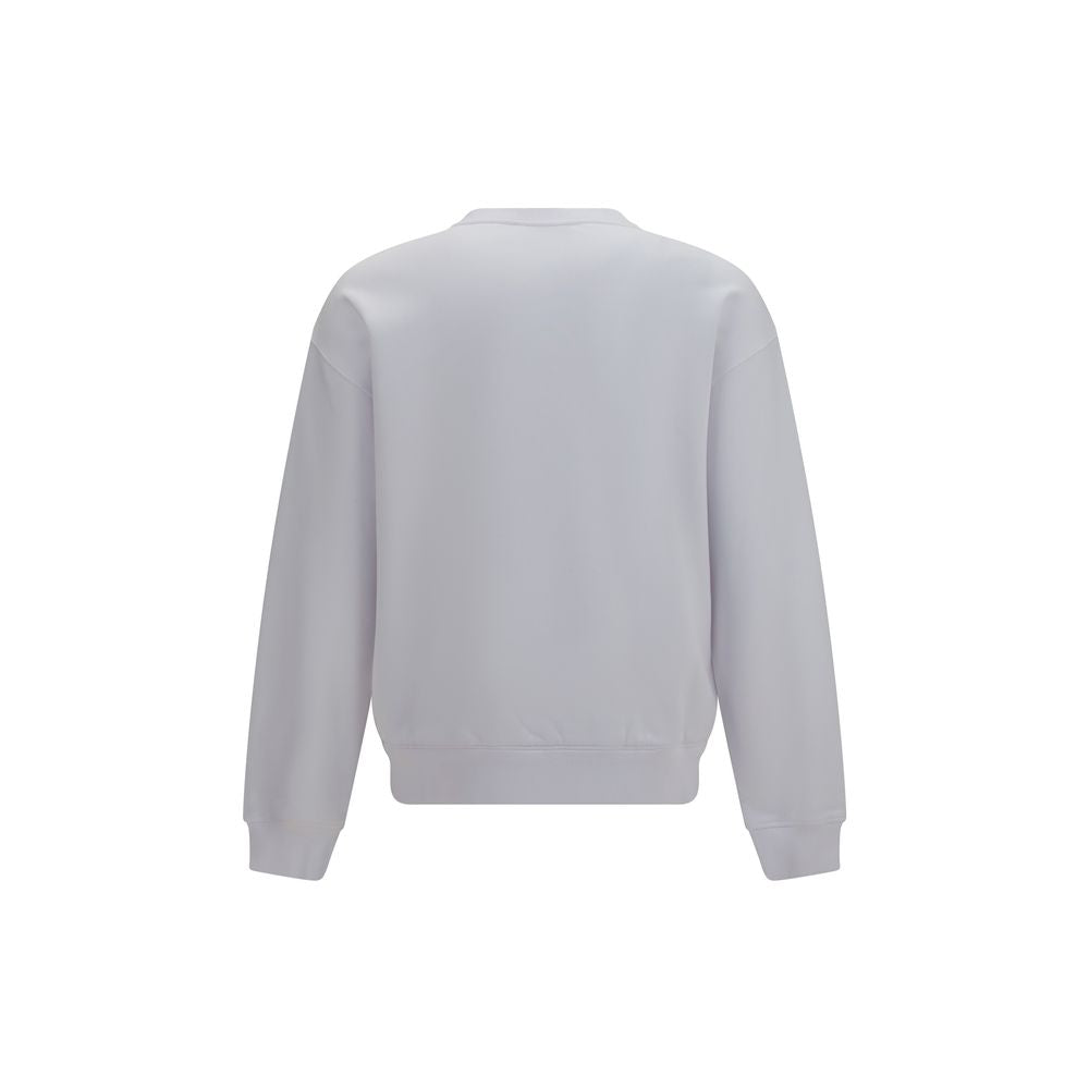 Activewear Sweatshirt by Dolce & Gabbana for men in cotton white presents a sporty silhouette, showcasing a sophisticated crew neckline and detailed with premium for a sporty finish.