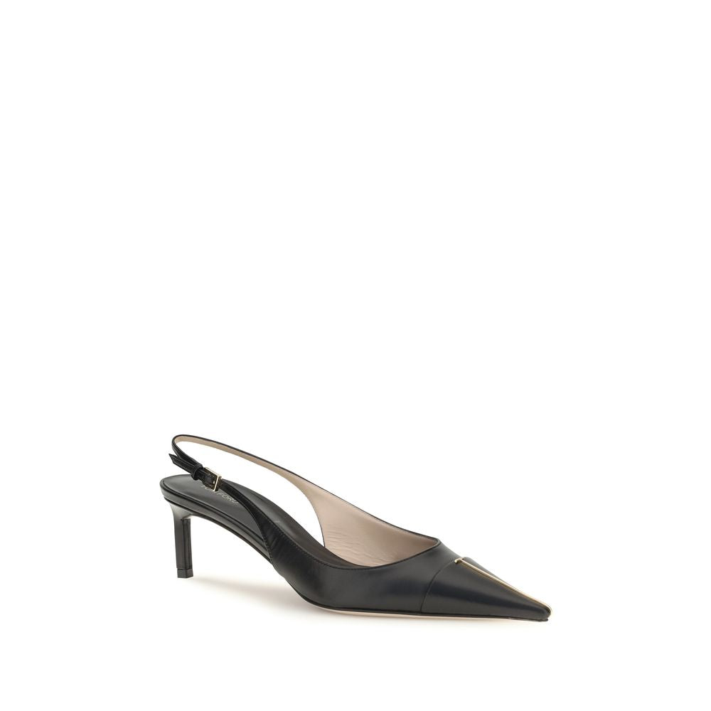 Mid-Heel Kitten Slingback Pumps Heels by Tom Ford for women in bos taurus calf leather black & gold features an effortlessly chic silhouette from the Women's Bos Taurus Calf Leather Mid-Heel Kitten Slingback Pumps Heels collection, showcasing a mid-heel kitten-heel and effortlessly chic for a effortlessly chic look.
