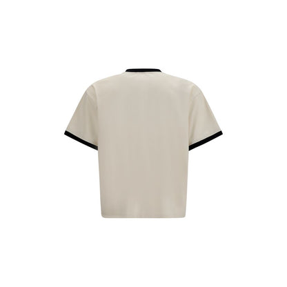 T-Shirt by Versace for men in cotton beige showcases a chic silhouette, artfully detailed with a chic crew neckline and for a chic finish.