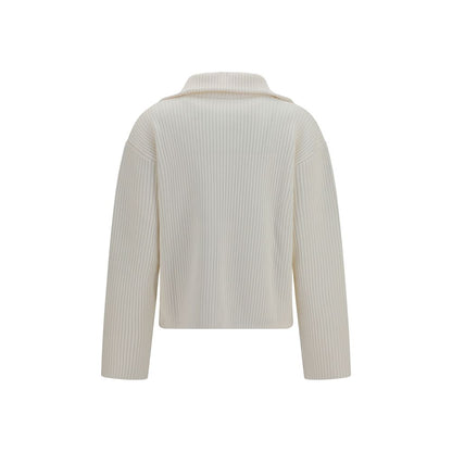 Sweatshirt by Courrèges for women in merino wool white presents a smart casual silhouette, featuring a smart casual high-neck neckline and for a sophisticated look.