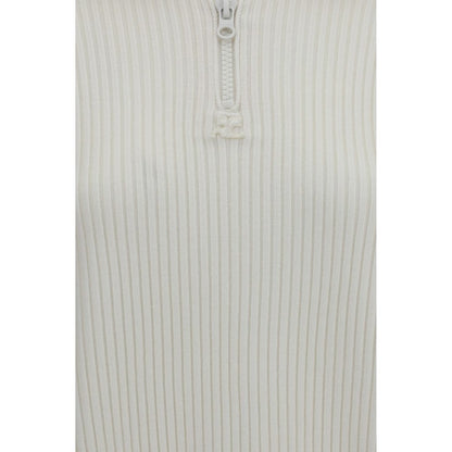 Sweatshirt by Courrèges for women in merino wool white features an exquisite silhouette, showcasing and details for a exquisite look.