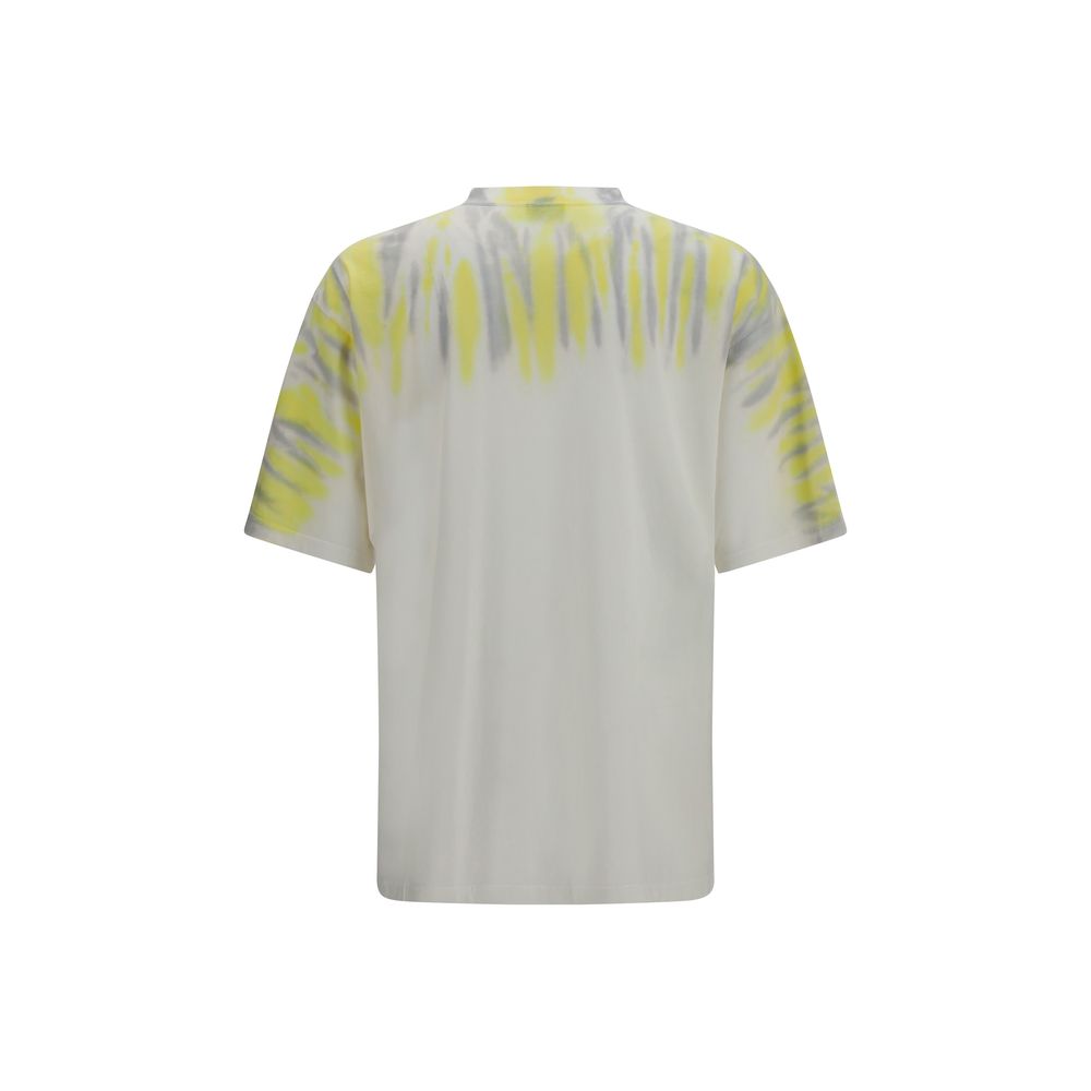 T-Shirt by Balenciaga for men in cotton bicolour, tie-dye & print showcases a fashionable silhouette, elegantly detailed with a fashionable and crew neckline for a sophisticated, high-fashion look.