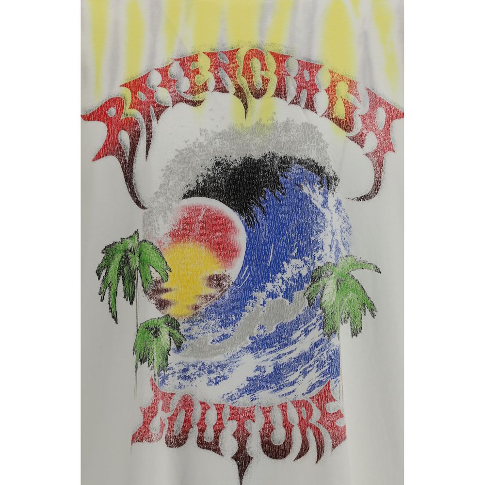 T-Shirt by Balenciaga for men in cotton bicolour, tie-dye & print features a plush silhouette, showcasing a sophisticated crew neckline and for a truly plush finish.