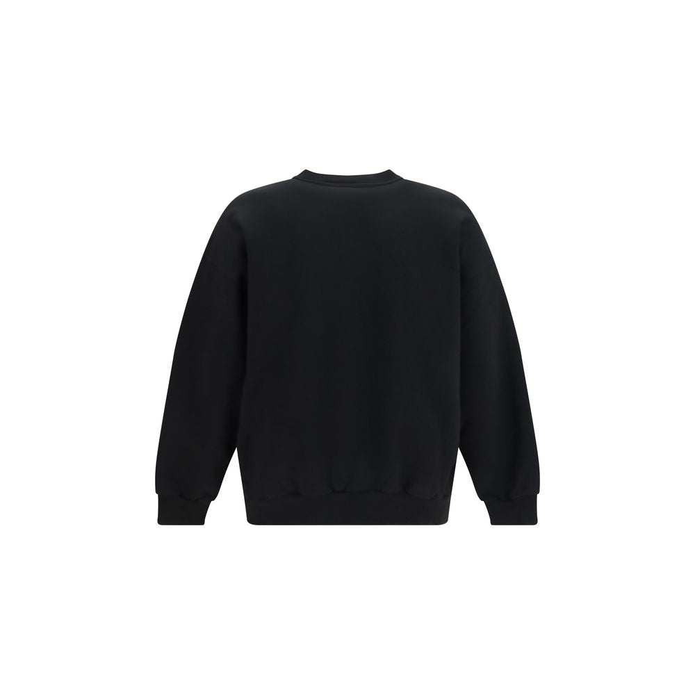 Activewear Sweatshirt by Balenciaga for men in cotton black, signature & print features an streamlined silhouette, showcasing the streamlined crew neckline and with functional for a premium, athletic look.