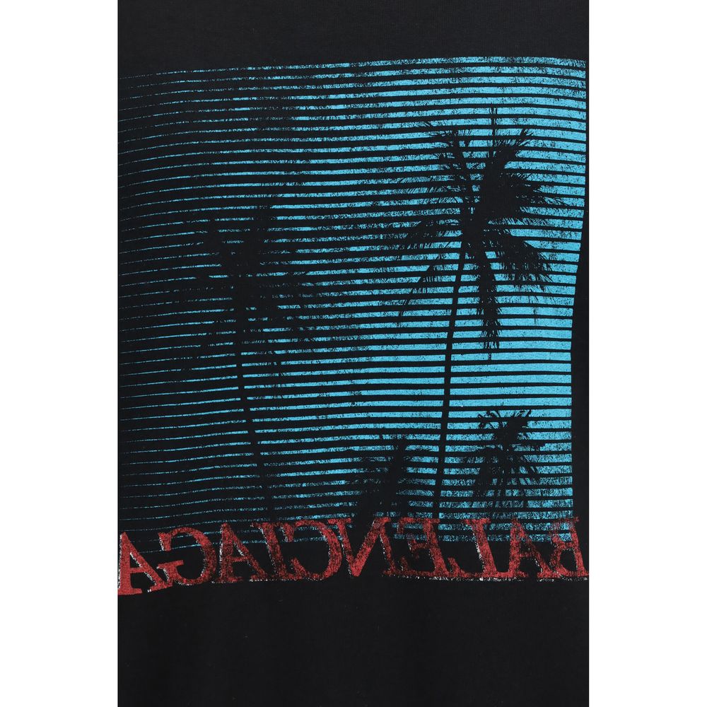 Activewear Sweatshirt by Balenciaga for men in cotton black, signature & print presents a sporty silhouette, showcasing a sophisticated crew neckline and detailed with premium for a sporty finish.