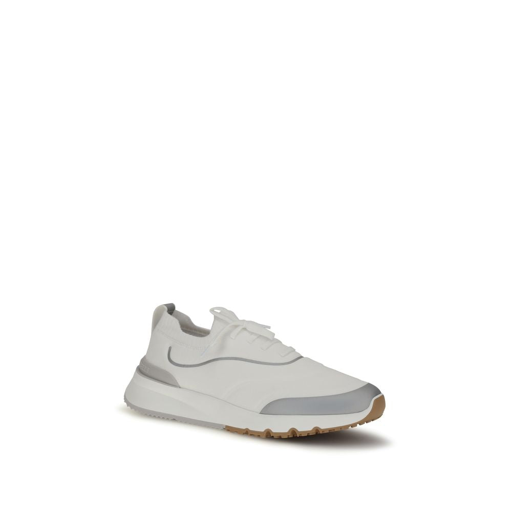 Brunello Cucinelli Men's Athletic TU & Cotton Sneakers - White