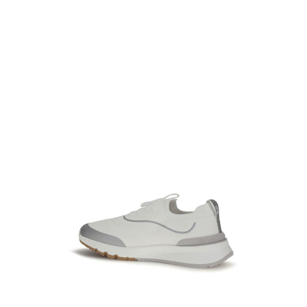 Brunello Cucinelli Men's Athletic TU & Cotton Sneakers - White