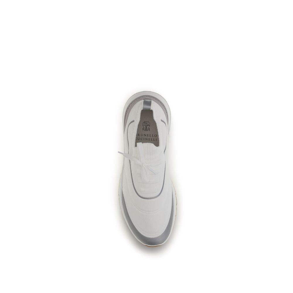 Brunello Cucinelli Men's Athletic TU & Cotton Sneakers - White