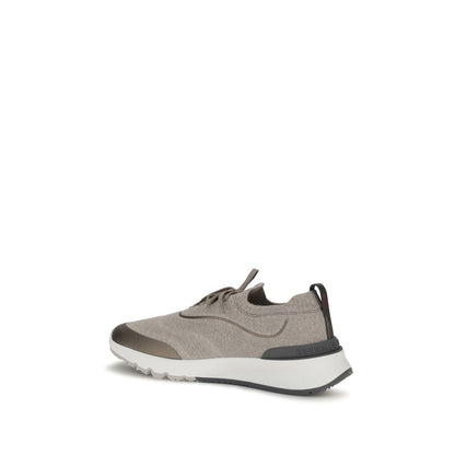 Brunello Cucinelli Brown Cotton Athletic Sneakers