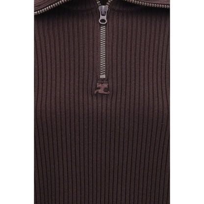 Sweatshirt by Courrèges for women in merino wool brown presents a smart casual silhouette, featuring a smart casual and for a sophisticated look.