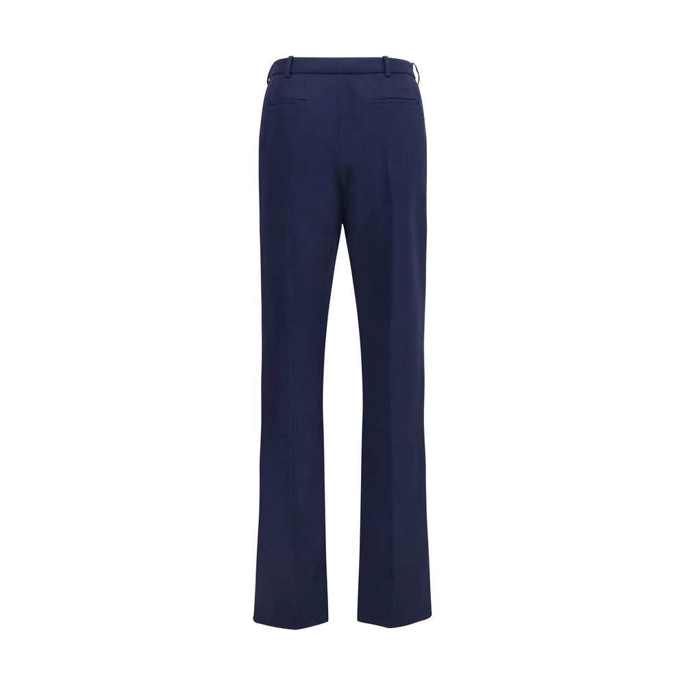 Pants by Balenciaga for women in merino wool twill blue features a enduring silhouette, showcasing a enduring regular-fit & slim and long with a for a premium, tailored aesthetic.