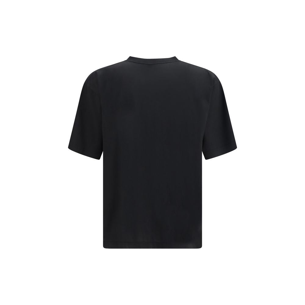T-Shirt by Balenciaga for men in cotton black, signature & print features an edgy silhouette, meticulously detailed with a sophisticated and crew neckline for a truly edgy finish.