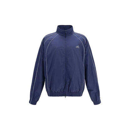 Track Jacket by Balenciaga for men in polyamide cotton blue & signature features an time honoured silhouette, showcasing refined pockets & windproof and a sophisticated high-neck neckline for an time honoured aesthetic.
