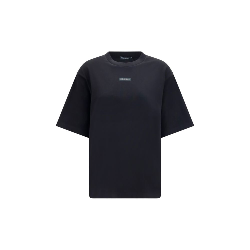 T-Shirt by Dolce & Gabbana for women in cotton black features an on trend silhouette, perfectly showcasing a on trend and crew neckline for an elevated aesthetic.