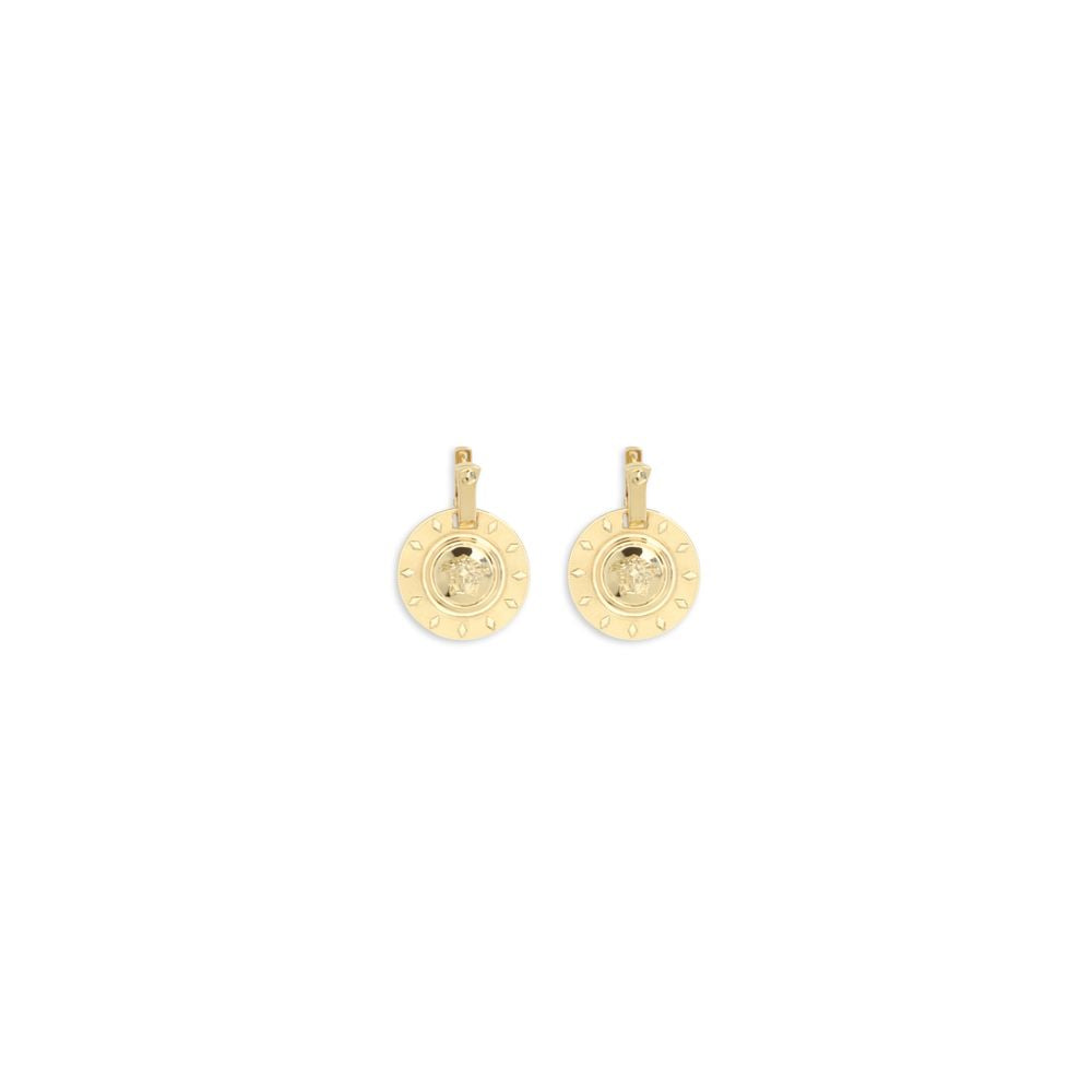 Earrings by Versace for women in cotton gold showcases a captivating silhouette, featuring an captivating from the Medusa Women's Gold Brass & Nickel Earrings collection for a captivating finish.