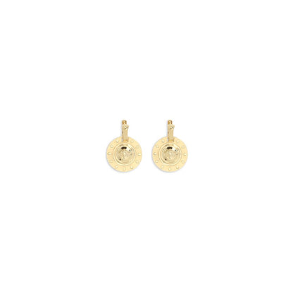 Earrings by Versace for women in cotton gold showcases a captivating silhouette, featuring an captivating from the Medusa Women's Gold Brass & Nickel Earrings collection for a captivating finish.