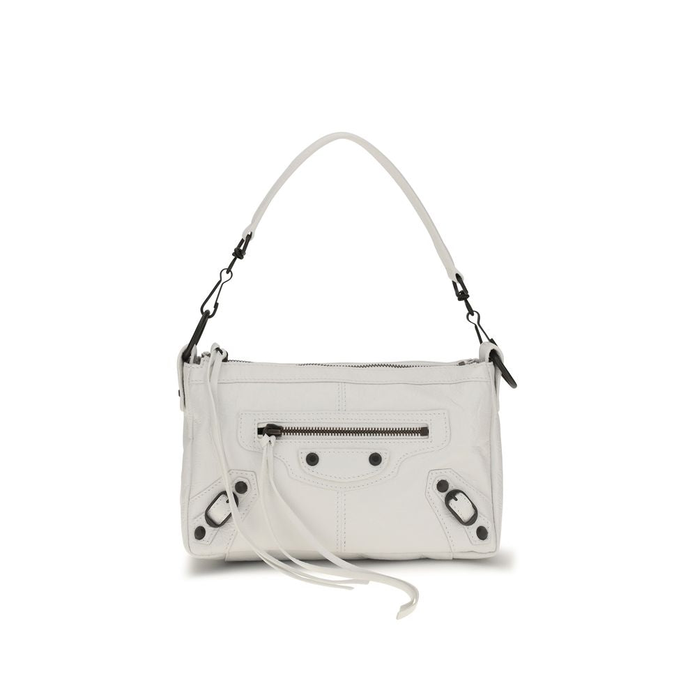 Mini Crossbody Handbag by Balenciaga for women in zamak cotton canvas calf & lambskin leather black & white features a exquisite silhouette, showcasing a secure zipper and exquisite with versatile crossbody-strap, shoulder-strap, handle & adjustable-strap for a exquisite finish.