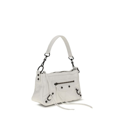 Mini Crossbody Handbag by Balenciaga for women in zamak cotton canvas calf & lambskin leather black & white features a contemporary silhouette, showcasing a secure zipper, ample , and contemporary crossbody-strap, shoulder-strap, handle & adjustable-strap for a sophisticated look.