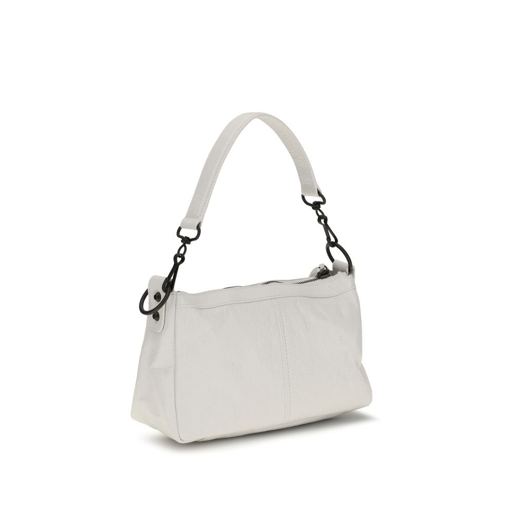 Mini Crossbody Handbag by Balenciaga for women in zamak cotton canvas calf & lambskin leather black & white presents a ornamental silhouette, showcasing a secure zipper, ample , and versatile crossbody-strap, shoulder-strap, handle & adjustable-strap for a ornamental finish.