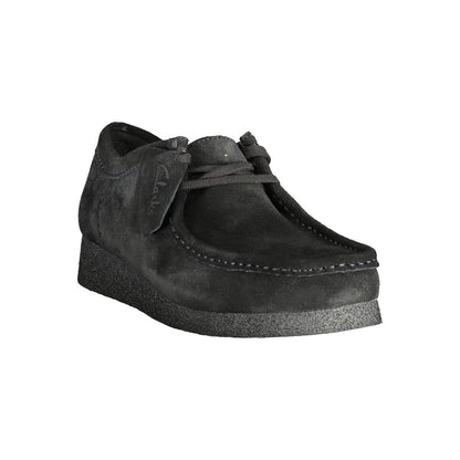 Loafer Loafers Slip-On Lace-Up Shoes by Clarks for men in polyester polyethylene suede leather black showcases a timeless silhouette from the Men's Polyester Polyethylene Suede Leather Loafer Loafers Slip-On Lace-Up Shoes collection, featuring a timeless and for a timeless finish.