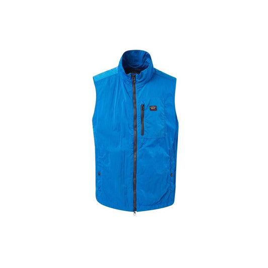 Vest by Paul & Shark for men in nylon blue features a enviable silhouette, elegantly detailed with a enviable and functional pockets for a enviable finish.