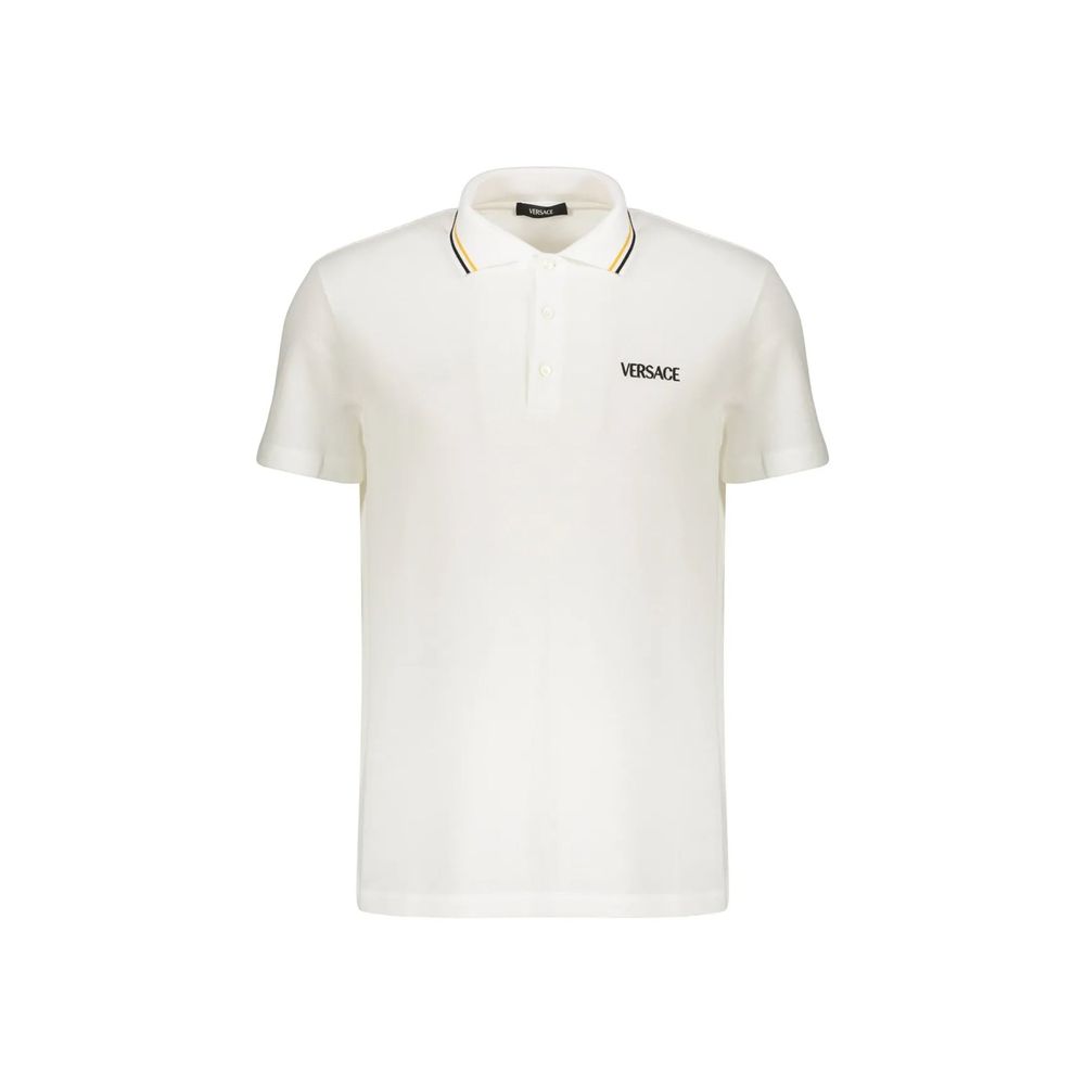 Versace White Cotton Polo Shirt