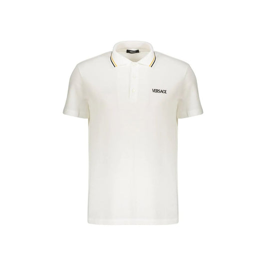 Versace White Cotton Polo Shirt