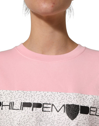 Philippe Model Pink Cotton Logo Long Sleeves Pullover Sweater