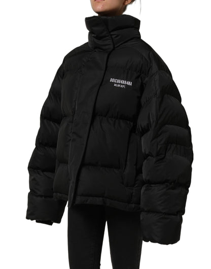 Dolce & Gabbana Black DGVIB3 Embroidered Padded Puffer Jacket