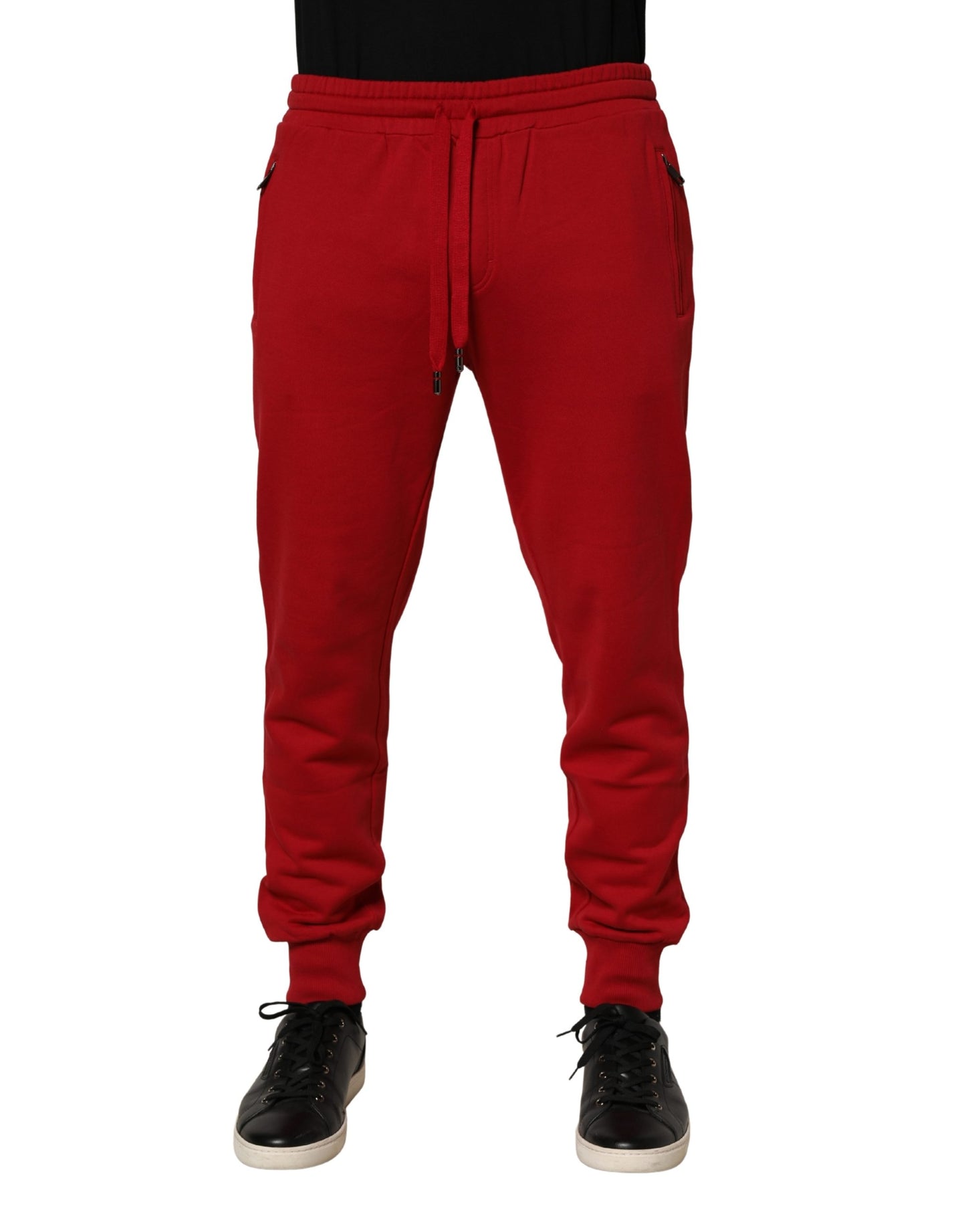 Dolce & Gabbana Red DG Logo Cotton Jogger Men Sweatpants Pants