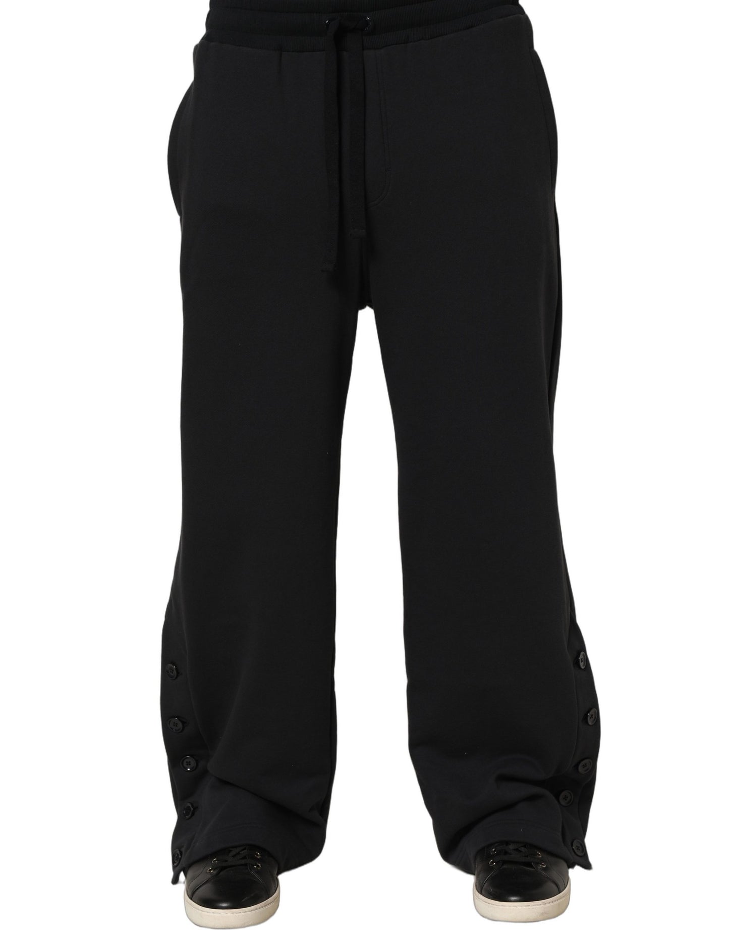 Dolce & Gabbana Black Drawstring Viscose Jogger Men Sweatpants Pants