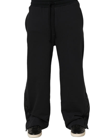 Dolce & Gabbana Black Drawstring Viscose Jogger Men Sweatpants Pants