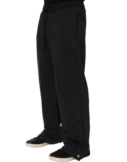 Dolce & Gabbana Black Drawstring Viscose Jogger Men Sweatpants Pants