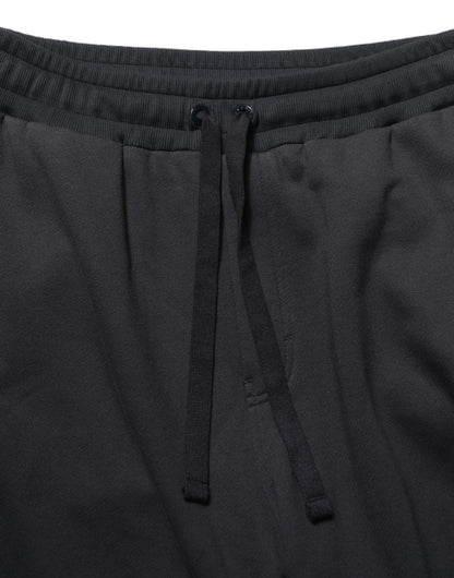 Dolce & Gabbana Black Drawstring Viscose Jogger Men Sweatpants Pants