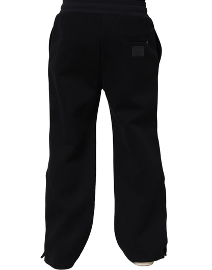 Dolce & Gabbana Black Drawstring Viscose Jogger Men Sweatpants Pants