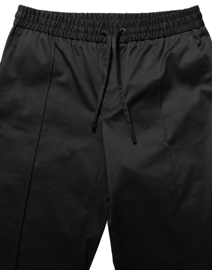 Dolce & Gabbana Black Drawstring Cotton Jogger Men Sweatpants Pants