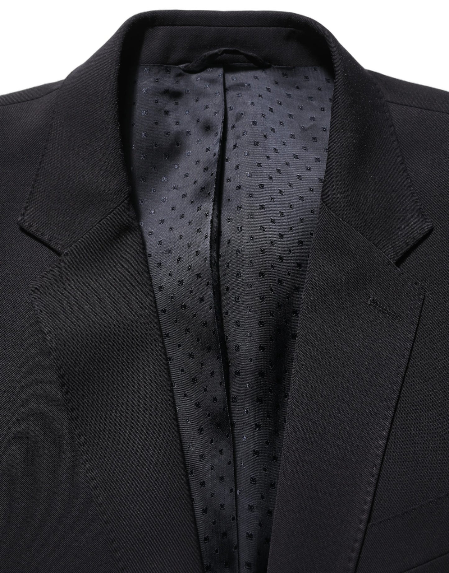 Dolce & Gabbana Black Wool Slim Fit Formal Men 2 Piece Suit