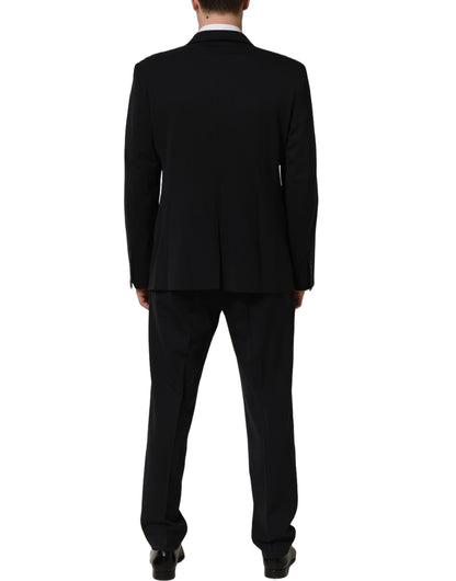 Dolce & Gabbana Black Wool Slim Fit Formal Men 2 Piece Suit