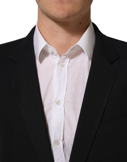 Dolce & Gabbana Black Wool Slim Fit Formal Men 2 Piece Suit