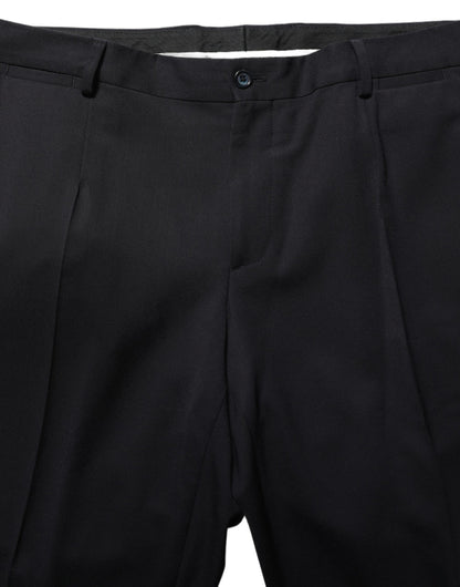 Dolce & Gabbana Black Wool Slim Fit Formal Men 2 Piece Suit