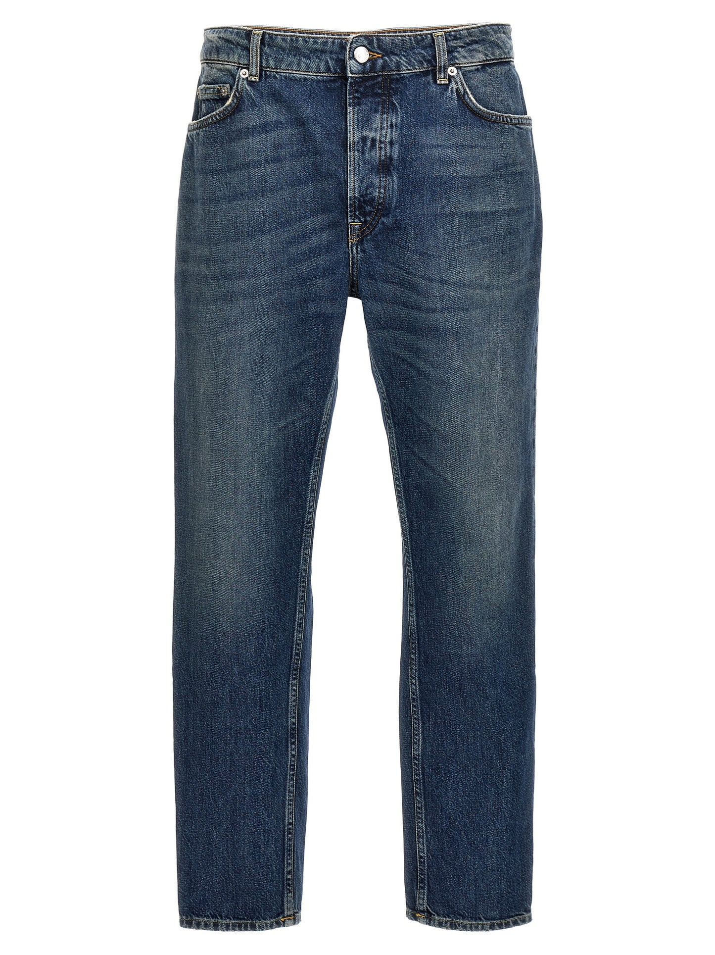 Jeans by Department 5 for men in denim cotton blue presents a tailored silhouette, showcasing a tailored regular-fit and long cut with a refined for a truly tailored aesthetic.