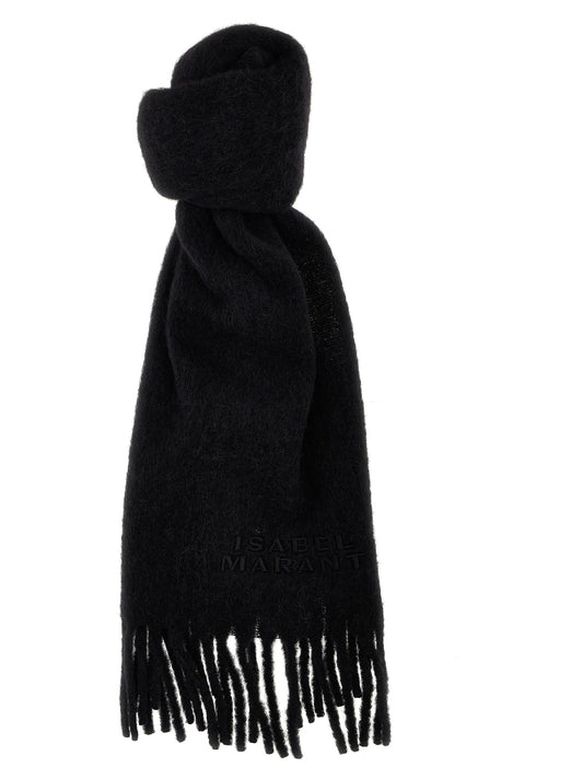 Scarf by Isabel Marant for women in polyamide leather & alpaca wool black showcases a on trend silhouette, artfully capturing the on trend essence of the Polyamide Leather & Alpaca Wool Scarf design with a sophisticated finish.