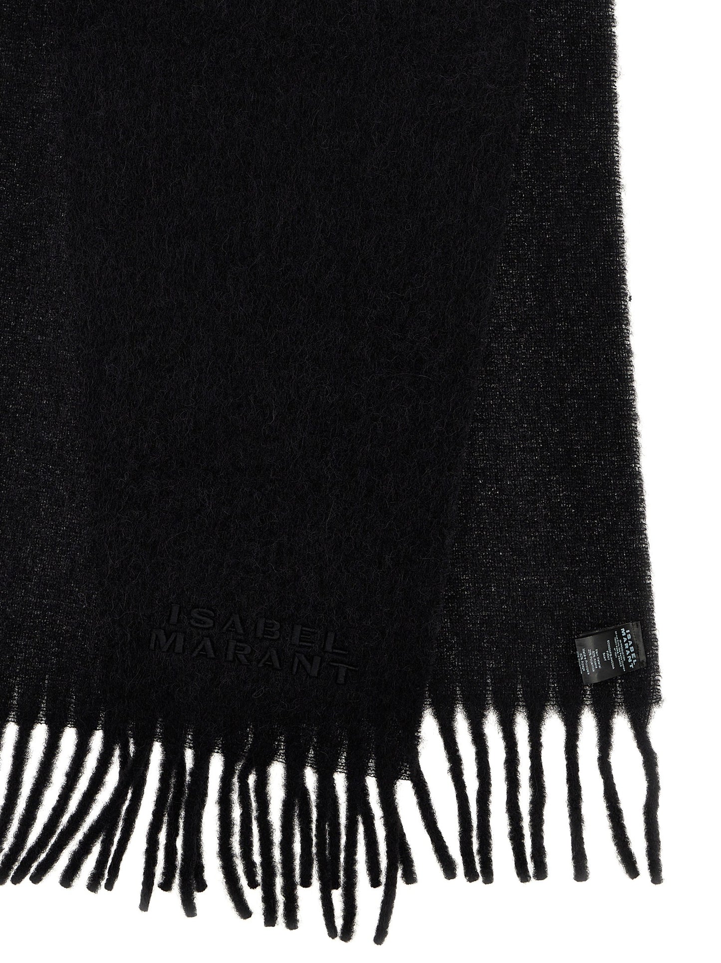 Scarf by Isabel Marant for women in polyamide leather & alpaca wool black features a snug silhouette, perfectly showcasing the elegant drape and premium finish of the Polyamide Leather & Alpaca Wool Scarf.